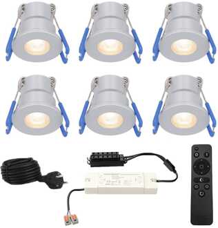 6x Milano - Mini LED spotjes 12V IP65 Dimbaar via Grijs