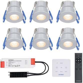 6x Milano - Mini LED spotjes 12V IP65 Grijs