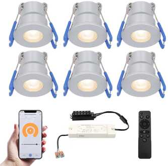 6x Milano - Mini LED spotjes 12V IP65 Zilver