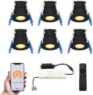 6x Milano - Mini LED spotjes 12V IP65 Zwart