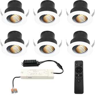 6x - Mini LED spotjes 12V IP44 Dimbaar via Wit