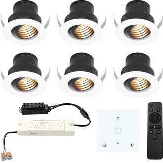 6x - Mini LED spotjes 12V IP44 Dimbaar via Wit