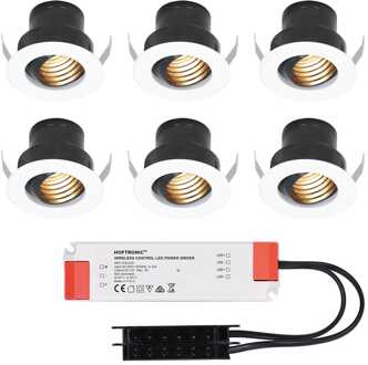 6x - Mini LED spotjes 12V IP44 Wit