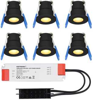 6x - Mini LED spotjes 12V IP65 Zwart