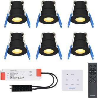 6x - Mini LED spotjes 12V IP65 Zwart