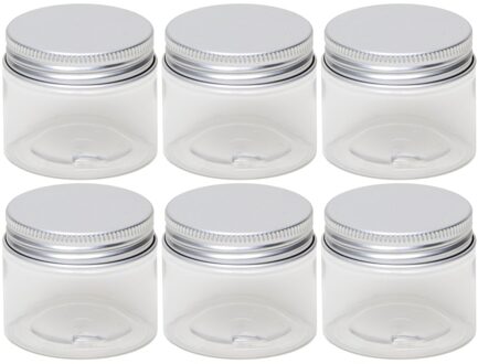 6x Mini weckpotje/inmaakpotje 50 ml van kunststof - Weckpotten Transparant