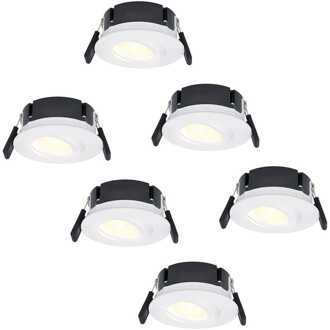 6x Napels - LED Inbouwspots Badkamer IP65 Wit