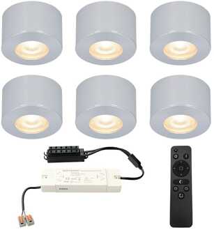 6x Navarra - Mini LED spotjes 12V IP44 Grijs