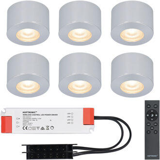 6x Navarra - Mini LED spotjes 12V IP44 Grijs