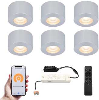 6x Navarra - Mini LED spotjes 12V IP44 Zilver