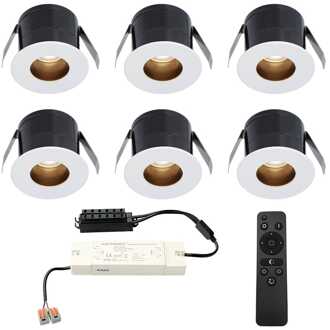 6x Olivia - Mini LED spotjes 12V IP44 Dimbaar via Wit
