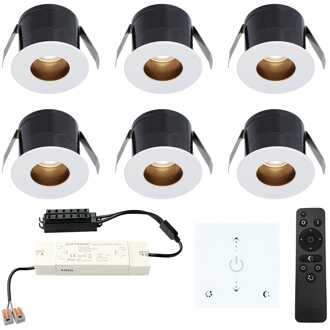 6x Olivia - Mini LED spotjes 12V IP44 Dimbaar via Wit