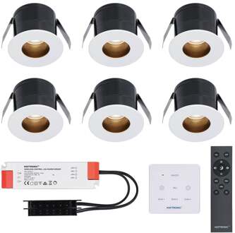 6x Olivia - Mini LED spotjes 12V IP44 Dimbaar via Wit