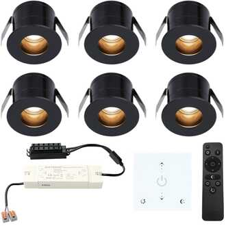 6x Olivia - Mini LED spotjes 12V IP44 Dimbaar via Zwart