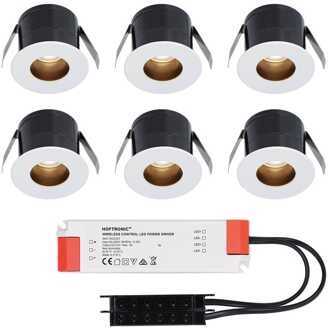 6x Olivia - Mini LED spotjes 12V IP44 Wit