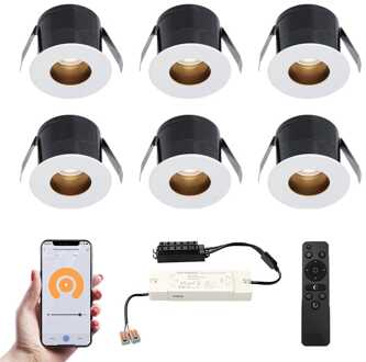 6x Olivia - Mini LED spotjes 12V IP44 Wit