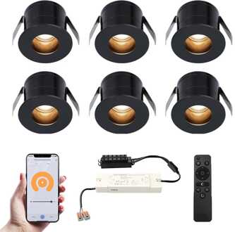 6x Olivia - Mini LED spotjes 12V IP44 Zwart