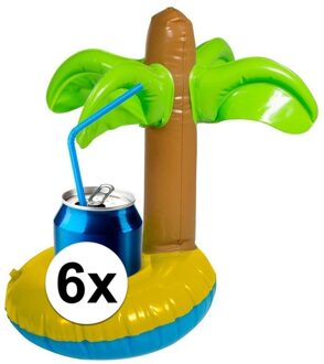 6x Opblaasbare drankhouders palmboom - 2x Opblaasbare drankhouders palmboom - Blikjeshouder - Drankhouder Bekerhouder - Zwembad