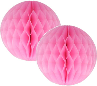 6x Papieren kerstballen roze 10 cm kerstversiering