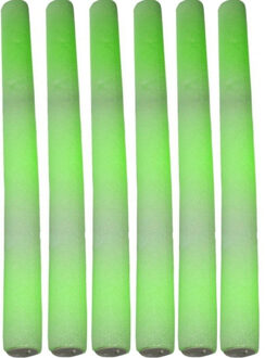 6x Partystaven met groen LED licht 48 cm