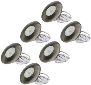 6x Pavo - LED Inbouwspots Badkamer IP44 Zilver