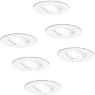 6x Pittsburg - LED Inbouwspots Wit Kantelbaar