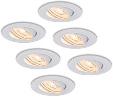6x Pittsburg - LED Inbouwspots Wit Kantelbaar