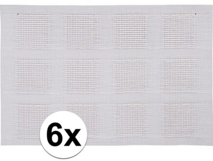 6x Placemats wit geweven/gevlochten 45 x 30 cm