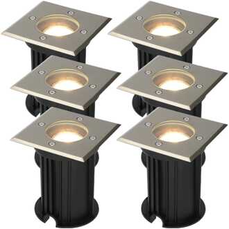 6x Ramsay - LED Grondspots Zilver IP67 overrijdbaar
