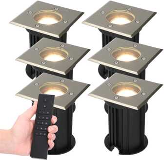 6x Ramsay - LED Grondspots Zilver IP67 overrijdbaar