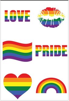 6x Regenboog pride kleuren plak tattoos