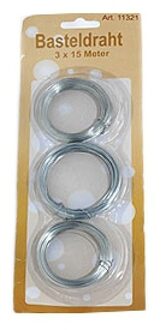 6x rollen Hobby materialen ijzerdraad metaaldraad van 15 p/st  - 90 meter totaal pakket