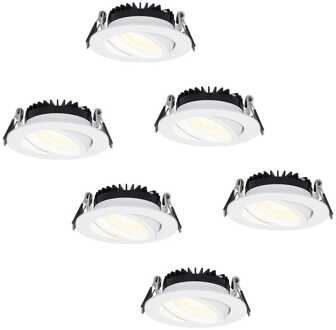 6x Rome - LED Inbouwspots Badkamer IP44 Wit