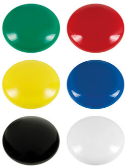 6x Ronde koelkast/whiteboard magneten 25 mm gekleurd