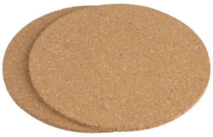6x Ronde pannen onderzetters van kurk 18 cm