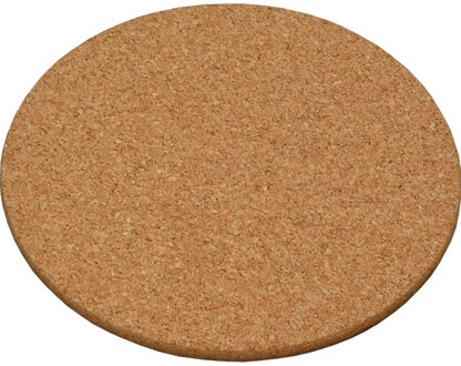 6x Ronde pannen onderzetters van kurk 20 cm - Rond - Onderzetter voor pan - Kurken onderzetters set