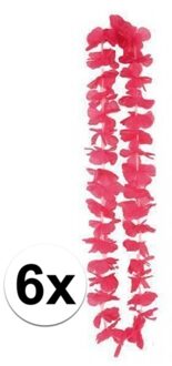 6x Roze Hawaii slingers 110 cm