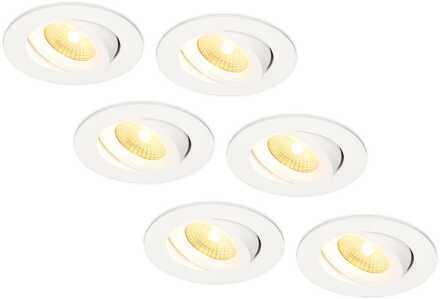 6x Salerno - LED Inbouwspots Badkamer IP44 Wit
