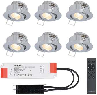 6x Sienna - Mini LED spotjes 12V IP44 Dimbaar via Grijs