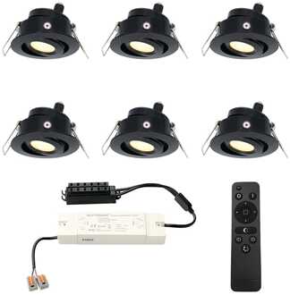 6x Sienna - Mini LED spotjes 12V IP44 Dimbaar via Zwart