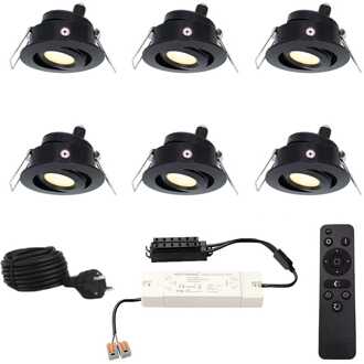6x Sienna - Mini LED spotjes 12V IP44 Dimbaar via Zwart