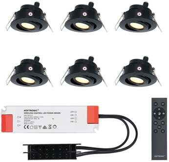 6x Sienna - Mini LED spotjes 12V IP44 Dimbaar via Zwart