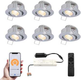 6x Sienna - Mini LED spotjes 12V IP44 Grijs