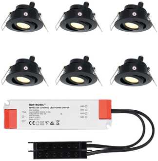 6x Sienna - Mini LED spotjes 12V IP44 Zwart