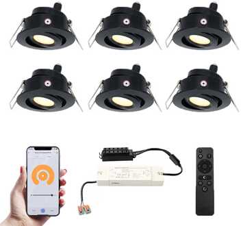6x Sienna - Mini LED spotjes 12V IP44 Zwart