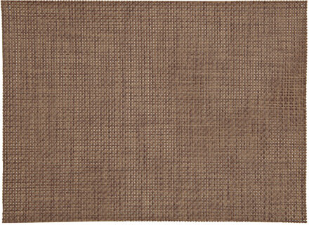 6x stuk Placemats jute bruin gevlochten/geweven print 45 x 30 cm - Placemats