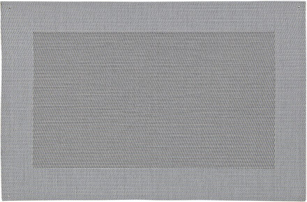 6x stuk Placemats zilvergrijs gevlochten/geweven print 45 x 30 cm - Placemats Zilverkleurig