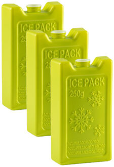 6x stuks 250 grams koelelementen 13 x 7.5 cm groen