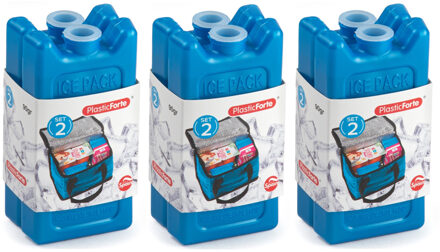 6x stuks 90 grams koelelementen 11 x 5.5 cm kobalt blauw