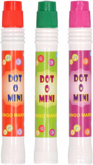 6x stuks Bingostiften in verschillende kleuren - groen / paars en rood - Van alle kleuren 2 stuks  - bingo markeerstiften